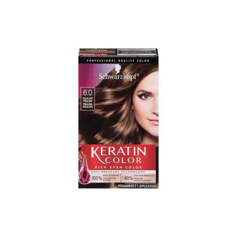 Schwarzkopf Keratin Color Coloration Permanente 6.0 Brun Delicat